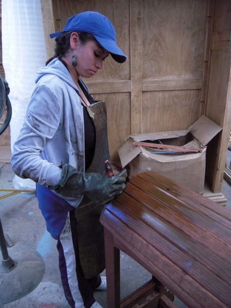 Saddle Stands stain Process
