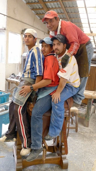 Jorge Kurczyn Saddle Stands factory workshop photograph